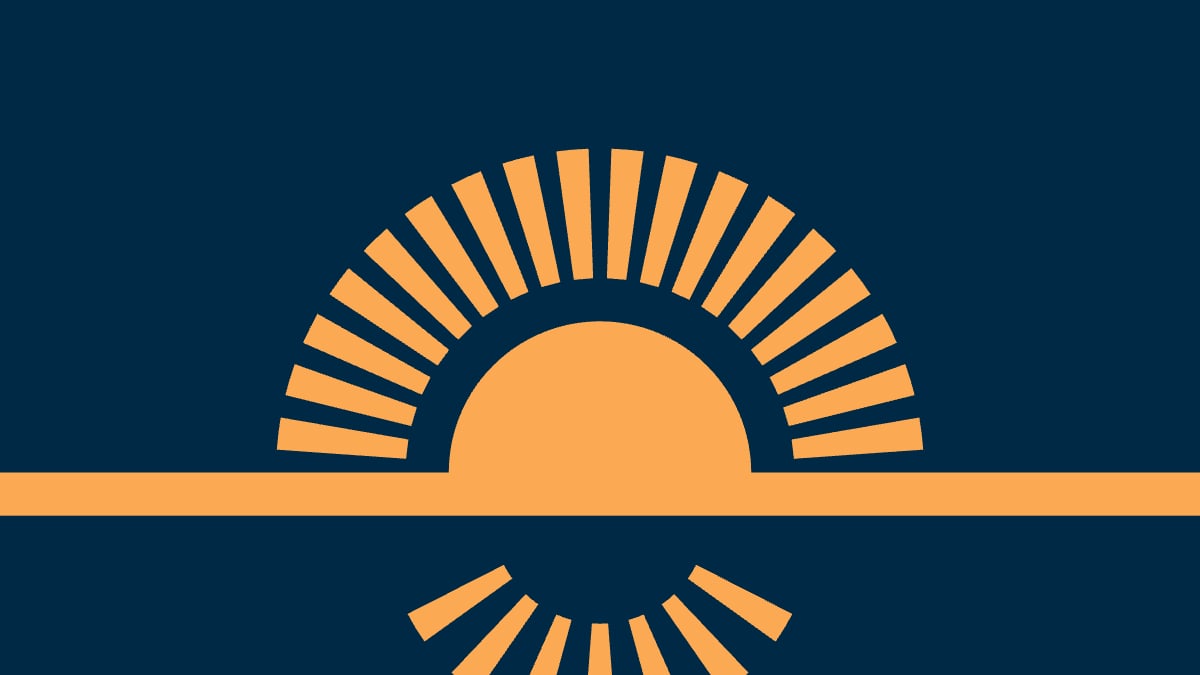 Знак „Излазак”: сунце, осамнаест зрака и седам одраза.